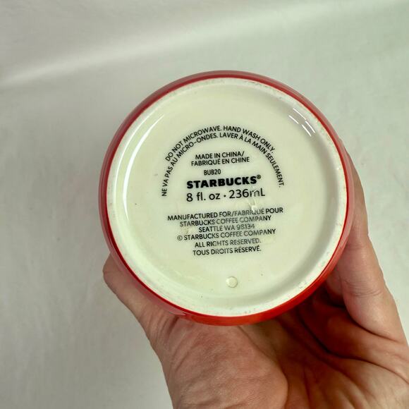 Starbucks 2020 Pearl Ombre Red Pink Green Holiday Ceramic Tumbler With Red Lid - Picture 5 of 10